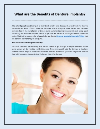 What are the Benefits of Denture Implants?