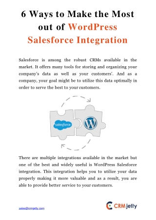 6 Ways to Make the Most out of WordPress Salesforce Integration