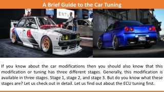 A Brief Guide to the Car Tuning