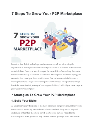 Startup Paisa - 7 Steps To Grow Your P2P Marketplace