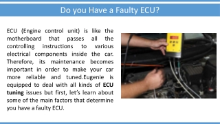 Do you Have a Faulty ECU?