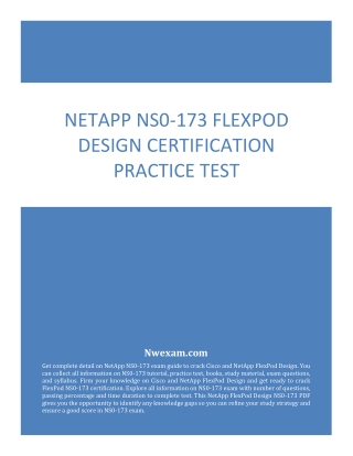 LATEST NETAPP NS0-173 FLEXPOD DESIGN CERTIFICATION PRACTICE TEST