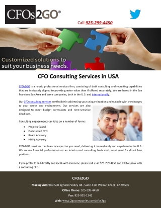 CFO Consulting Services in USA