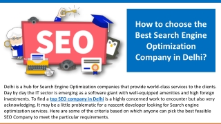 How to choose the Best Search Engine Optimization Company in Delhi