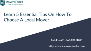 How to Choose a Local Mover - Tips to Select the Best