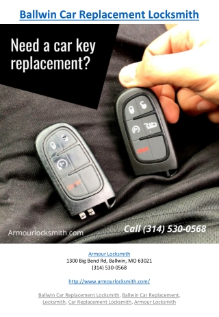 Ballwin Car Replacement Locksmith
