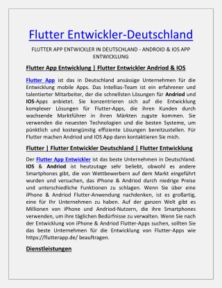 Flutter Entwicklung | Flutter entwickler Frankfurt | Flutter