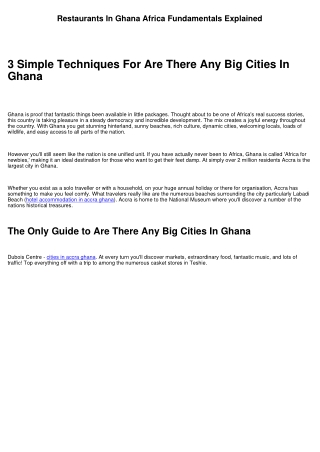 The 20-Second Trick For How Many Cities Does Ghana Have