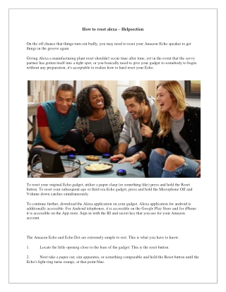 How to reset alexa – Helpsection
