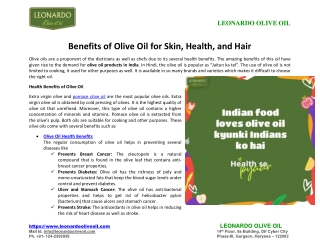 Benefits of Olive Oil for Skin, Health, and Hair