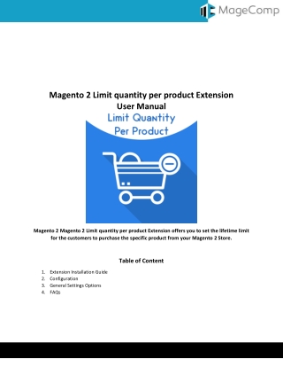 Magento 2 Limit Quantity Per Product Extension