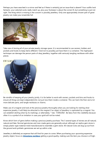 Continue to be On Top Of The Jewellery Styles