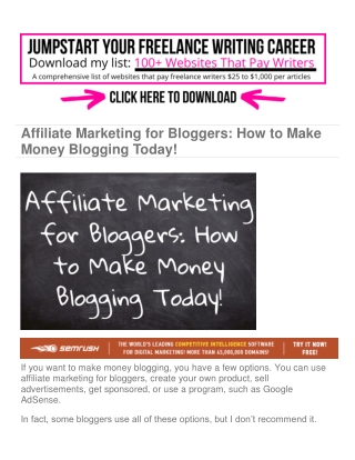 Affiliate Marketing for Bloggers: How to Make Money Blogging Today!