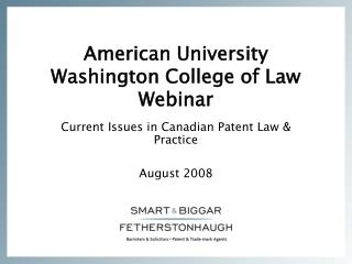 American University Washington College of Law Webinar