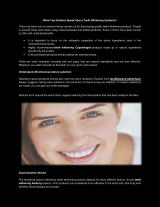 What Top Dentists Speak About Teeth Whitening Systems?