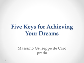 Massimo Giuseppe de Caro prado - How To Achieve Your Dreams