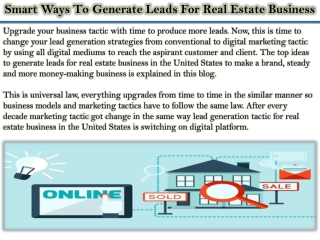 Smart Ways To Generate Leads For Real Estate Business