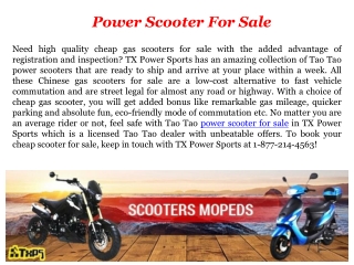 Power Scooter For Sale - TX Power Sports