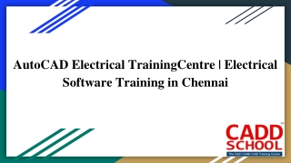 AutoCAD Electrical Training Centre|Electrical Software Training in Chennai