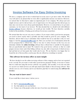 Invoice Software For Easy Online Invoicing