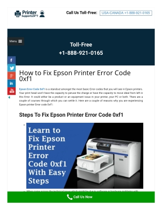 How to Fix Epson Printer Error Code 0xf1