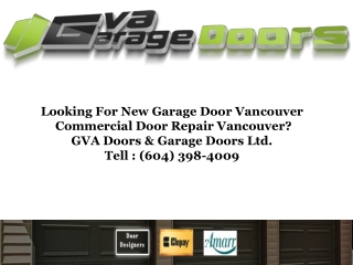 Looking For New Garage Door Vancouver
