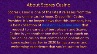 Scores Casino - Best New Casino Site UK - Get 25 Spins Bonus
