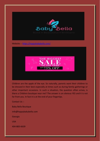 Children Boutique near Me |( Happybabybella.com )