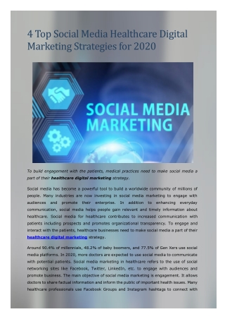4 Top Social Media Healthcare Digital Marketing Strategies for 2020