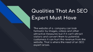 Qualities That An SEO Expert Must Have