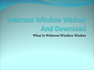 What Is Webroot Window Washer And Download?