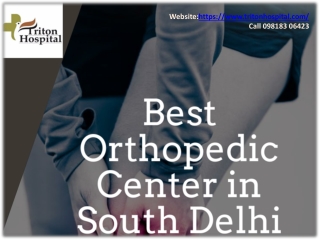 Best Orthopedic Center in South Delhi - Triton Hospital