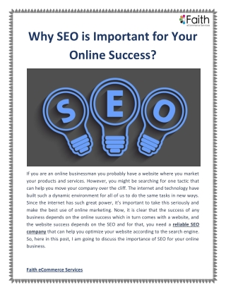 Why SEO is Important for Your Online Success?
