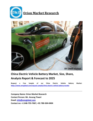 China Electric Vehicle Battery Market Size, Industry Trends, Share and Forecast 2019-2025