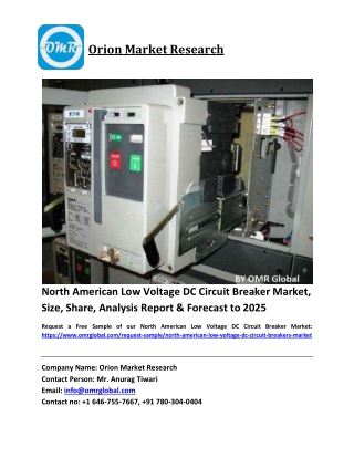 North American Low Voltage DC Circuit Breaker Market Growth, Size, Share, Industry Report and Forecast 2019-2025