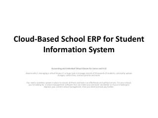 Cloud-Based School ERP for Student Information System