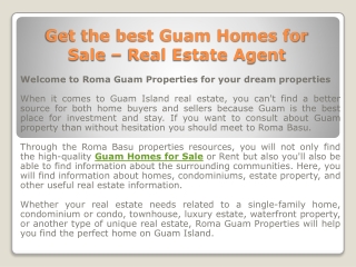 Get the best Guam Homes for Sale – Real Estate Agent