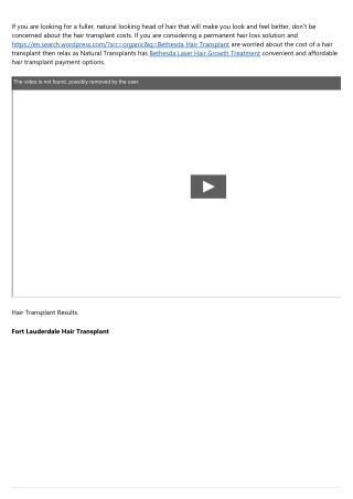 Hair Transplantation For Female Bethesda