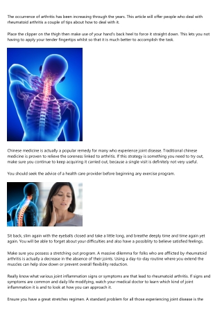 Feeling Straight down Because Of Arthritis? Here Are Some Useful Tips