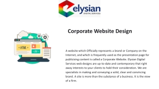 Custom Website Design | Elysian Digital Services