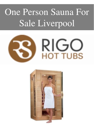 One Person Sauna For Sale Liverpool