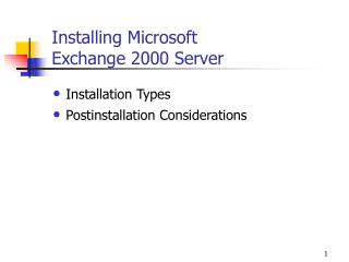 Installing Microsoft Exchange 2000 Server