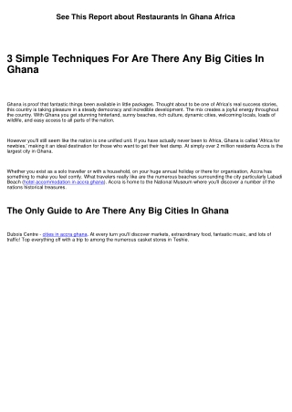 Get This Report about How Many Main Cities Are In Ghana