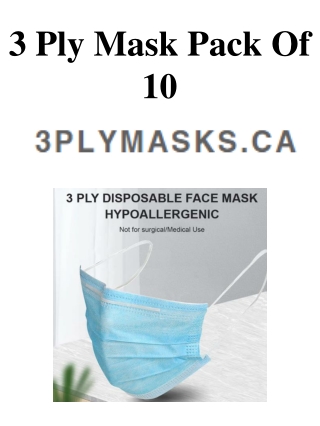 3 Ply Mask Pack Of 10