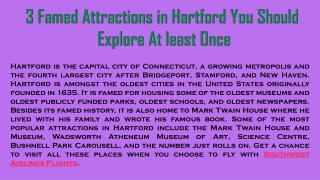 3 Famed Attractions in Hartford You Should Explore At least Once