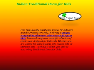 Indian Traditional Dress for Kids