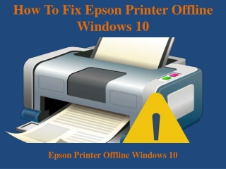 How To Fix Epson Printer Offline Windows 10