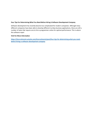 Four Tips For Determining What You Need Before Hiring A Software Development Company