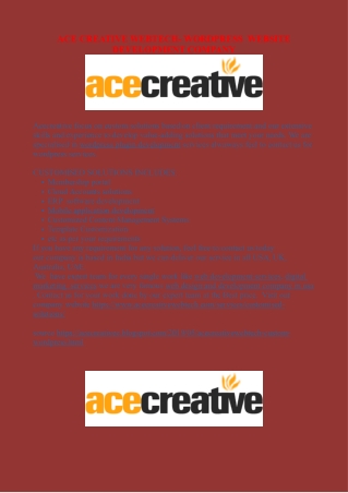 ACE CREATIVE WEBTECH- WORDPRESS  WEBSITE DEVELOPMENT COMPANY