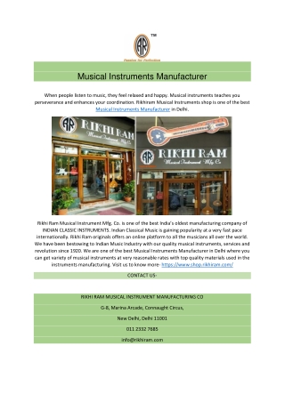 Musical Instruments Manufacturer